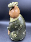 Rare Eldreth Pottery Redware Fancy Kitty Cat Figurine 9    Sculpture 2018  as Is 
