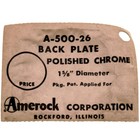 Vintage Amerock 1960 s Polished Chrome 1 5 8  Cabinet Knob Backplate A500-26