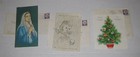 8 Lot Vintage Christmas Greeting Cards 1957 - 1960 With Stamped Envelope