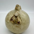 Vtg Fat Hen Glazed Stoneware Pottery Chicken Figurine Tan Brown Farmhouse Decor