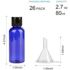 26 Pack Refillable Plastic Empty 3oz Travel Bottles Set With Black Flip Caps