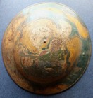 Very Unusual Wwi Us Painted Helmet Untouched As Found  camo Or Parade  
