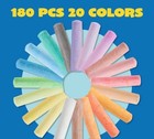 160 Pcs Sidewalk Chalks Set Non-toxic Washable Jumbo Chalk For Outdoor Art Play 