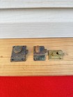 3 Vintage Reclaimed Victorian Metal Cabinet Door Bolt Lock
