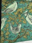 Vintage Fallani   Cohn Linen Tea Towel     Green Songbirds Kitchen Decor