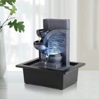 Wichemi Water Fountains Indoor Waterfall Fountain Tabletop Fountain With Led Lig