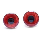 925 Sterling Silver Red Black Enamel Gold Plated Round Shape Wedding Cufflinks