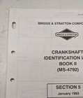 Briggs Stratton Manual Engine Crankshaft Identification List Vanguard 104700-350