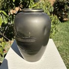 Vintage Japanese Metal Vase Signed Takeyama Saku Kumamoto Castle Mt Fuji