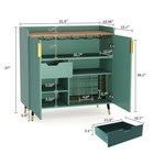 Modern Fluted Wine Bar Cabinet With Wine Rack   Glass Holder