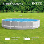 Intex 20ft X 52in Prism Frame Above Ground Swimming Pool Set With Filter Pump