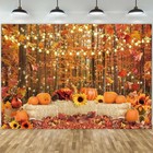 Msocio 7x5ft Polyester Fall Backdrop Autumn Forest Leaves 7 x5   Orange
