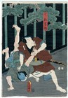 Toyokuni Antique Orig Japanese Woodblock Print - Kabuki Scene