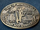 1988 Quabbin Prescott  Dana 50th Anniv Ltd Ed Brass Belt Buckle Framed Ma Vtg