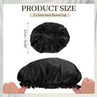 Womens Shower Cap 3pcs  Hair Shower Cap With Elastic Band Reusable  Black