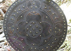 Antique Wooden Carving Round Shield Larp Authentic Viking Medieval Wooden Shield