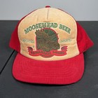 Vintage Moosehead Beer Canadian Lager Red Corduroy Adjustable Snapback Hat 
