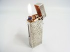 Working Dunhill Rollagas Lighter D Mark Silver Plated With 2pcs Flint  b808