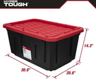 Hyper Tough 27 Gallon Snap Lid Plastic Storage Bin Container Pack Of 2 Free Ship