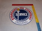 Vintage Standard Oil Co  Gasoline Service Torch Indiana 12  Porcelain Metal Sign