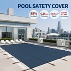 Inground Pool Safety Cover Winter Pool Cover 25 X 45ft With Hardware  Blue Mesh