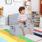 3-in-1 Kids Convertible Storage Bench Wood Activity Table And Chair Set Grey
