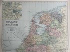 1902 Holland   Belgium Antique Map By G w  Bacon Over 120 Years Old