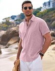Coofandy Men s Linen Shirts Short Sleeve Casual Button Down Shirt Men Untucked