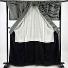 Woman Japanese Kimono Houmongi Silk Hagi Shibori Embroidery Black 164 5cm