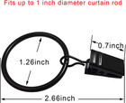 40 Pack Curtain Rings With Clips  Drapery Clips With Rings  Drapes Rings 1 26 In