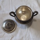 Antique Silverplate Lidded Sugar Bowl 2-handle Footed Dish With Handles