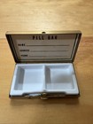1960   s Vintage Pill Bar Brass Case W mother Of Pearl Capiz Gold Tone Pill Box