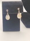 925 Sterling Silver Mother Of Pearl Pendant Necklace Earrings Set Teardrop Italy