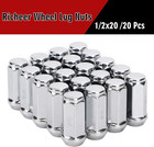Set Of 20 1 2  Lug Nuts Chrome Acorn Bulge Wheel Nut Closed End Lugnuts 1 2x20