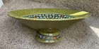 Vintage Mid-century Ceramic Pedestal Console Bowl italy colored Tiles 10  Wide