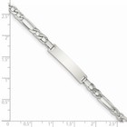 925 Sterling Silver Engraveable Childrens Id On Figaro Link Kids Bracelet 6 