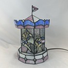 Whimsical Tiffany Style Stained Glass Horse Carousel Nursery Night Lamp