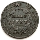 1835 1 2c Classic Head Half Cent  Holed