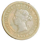 1876 H Canada One 1 Cent Canadian Large Penny Queen Victoria Bronze 25 4mm Km  7