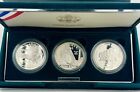 1994 P Usa Veterans 90  3 Coin Silver Dollar Proof Commemorative Set Ogp Box Coa