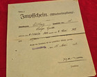 1918 Ww1 Wwi Imperial German Vaccine Vaccination Certificate Document