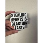 Stealing Hearts Blasting Farts Funny Sticker Decal - Laptop Car Bumper