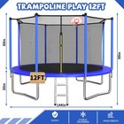 12ft Trampoline With Basketball Hoop  Safety Enclosure Net   Ladder