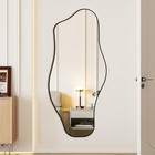 Irregular Cloud Vanity Mirror 47 x21  - Unique Wall Decor  Modern Black Design