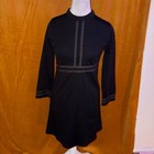 Kilottor Girls Size 13-14y Black Contrast Stitch Dress Retro Mod A-line 3 4