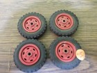 Vintage Wyandotte Truck Set Of 4 Tires And Red Wheel For Parts