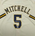 Brewers Garrett Mitchell Signed Custom Replica Cream Jersey Auto - Jsa