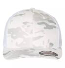 Flexfit Trucker Mesh Baseball Cap Blank Hat Flex Fit 6511 Alpine White Camo New