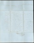 1854 Mexico Fls   puebla Julio 29  Boxed Pmk  Rolland Freres Bordeaux Stationery