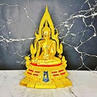 Buddha Bronze Pure Golden Cover Statue Peaceful Rich Chinnaraj Thai Amulet 16070